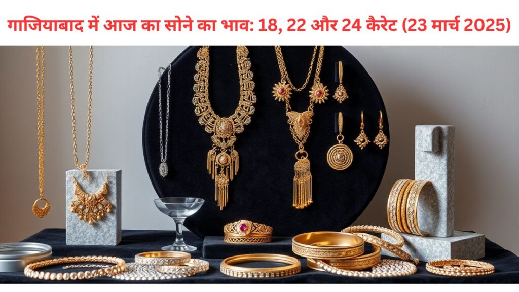 गाजियाबाद में आज का सोने का भाव: 18, 22 और 24 कैरेट (23 मार्च 2025), गाजियाबाद सोने का भाव, आज का सोने का रेट, 22 कैरेट सोने का भाव, 24 कैरेट सोने की कीमत, 18 कैरेट गोल्ड रेट, गाजियाबाद गोल्ड अपडेट, सोने की ताजा कीमत, सोना चांदी के भाव, सोने में निवेश, आज का गोल्ड रेट गाजियाबाद